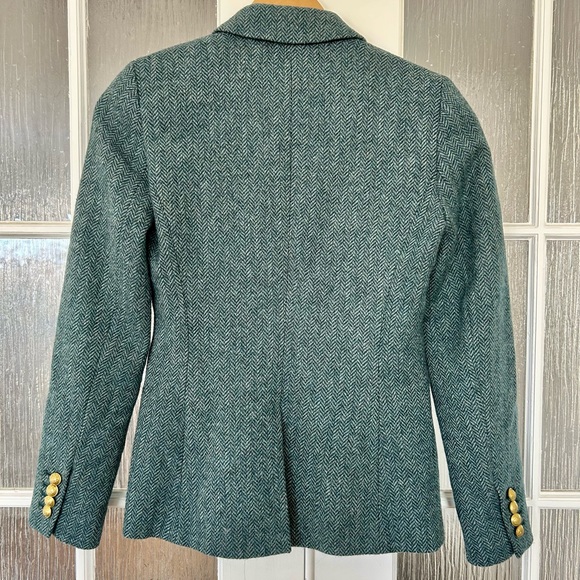 💚 J. Crew Teal Herringbone Blazer - Picture 7 of 11